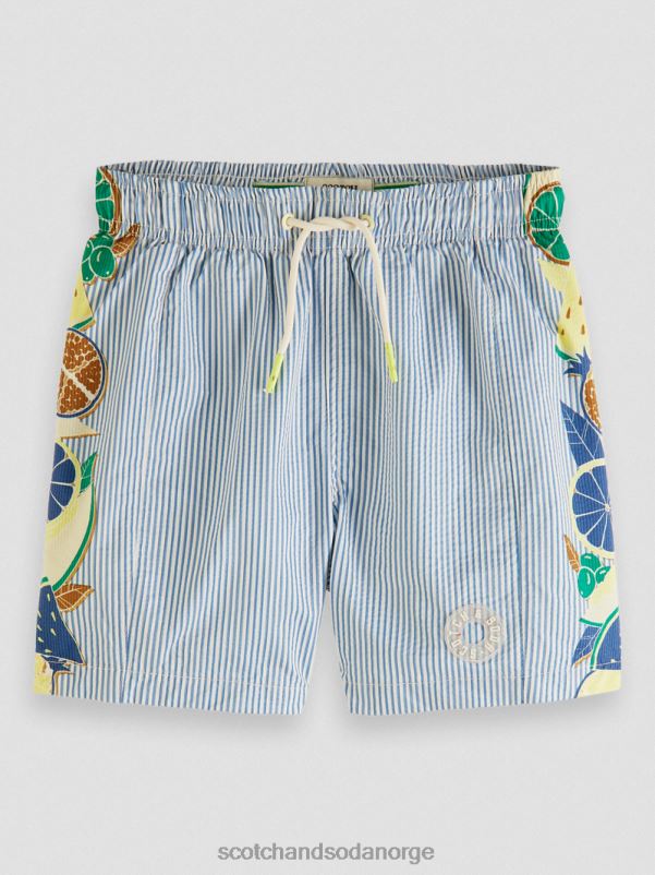 barn badeshorts med middels trykk med nålestriper seersucker stripe N40XD813 klær Scotch & Soda