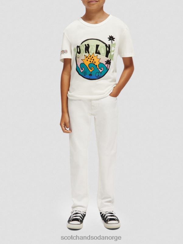 barn født til å elske kunst-t-skjorte off white N40XD742 klær Scotch & Soda
