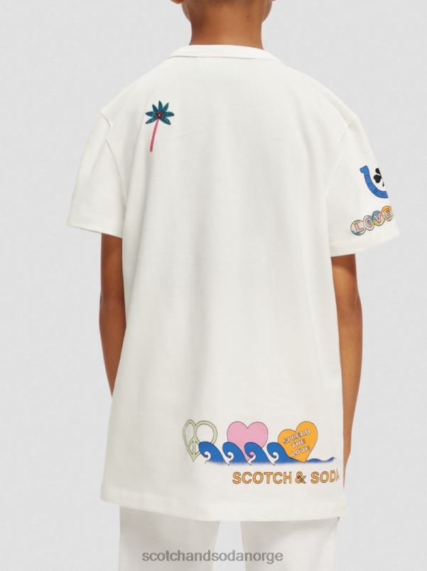barn født til å elske kunst-t-skjorte off white N40XD742 klær Scotch & Soda