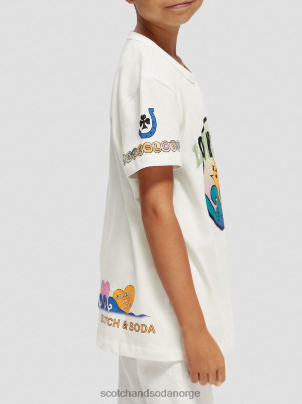 barn født til å elske kunst-t-skjorte off white N40XD742 klær Scotch & Soda