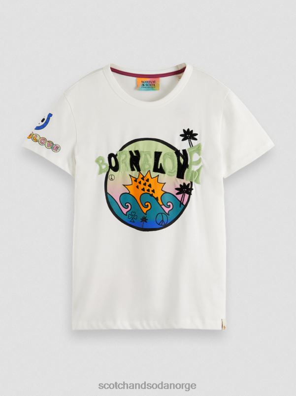 barn født til å elske kunst-t-skjorte off white N40XD742 klær Scotch & Soda