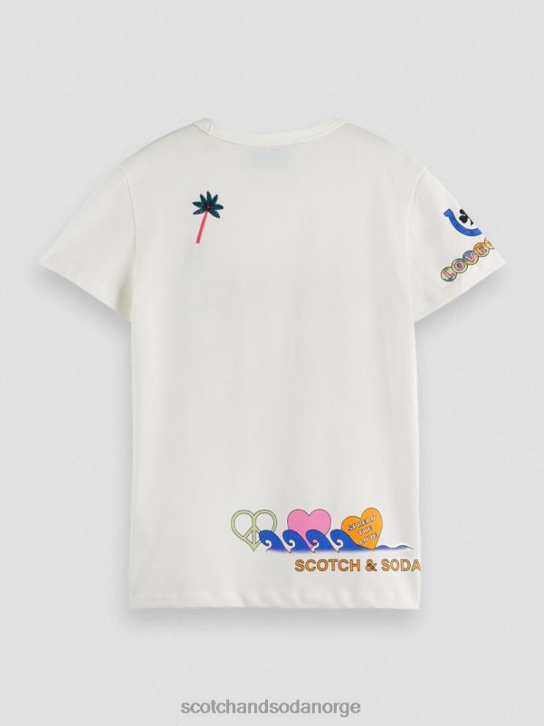 barn født til å elske kunst-t-skjorte off white N40XD742 klær Scotch & Soda