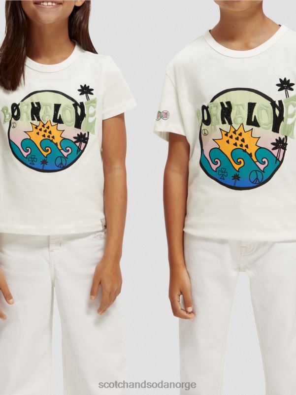barn født til å elske kunst-t-skjorte off white N40XD742 klær Scotch & Soda
