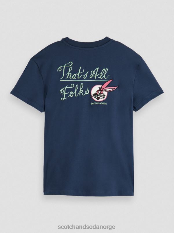 barn looney tunes t-skjorte med kunstverk i økologisk bomull med skate-fit natt N40XD789 klær Scotch & Soda