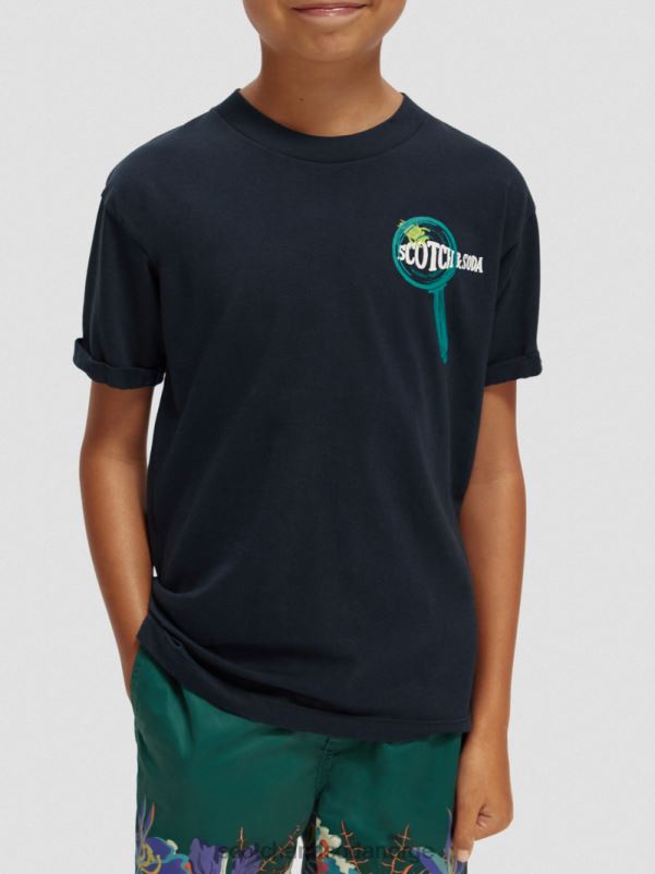 barn skate fit artwork t-skjorte natt N40XD788 klær Scotch & Soda