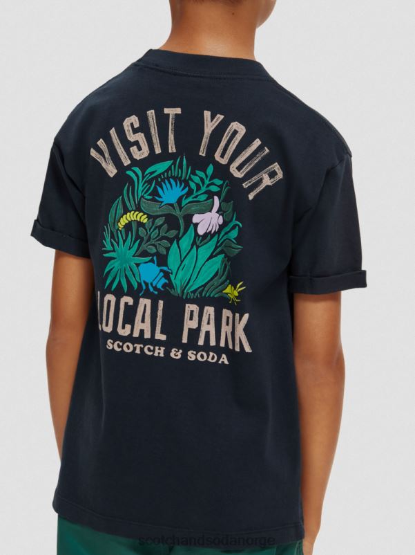 barn skate fit artwork t-skjorte natt N40XD788 klær Scotch & Soda