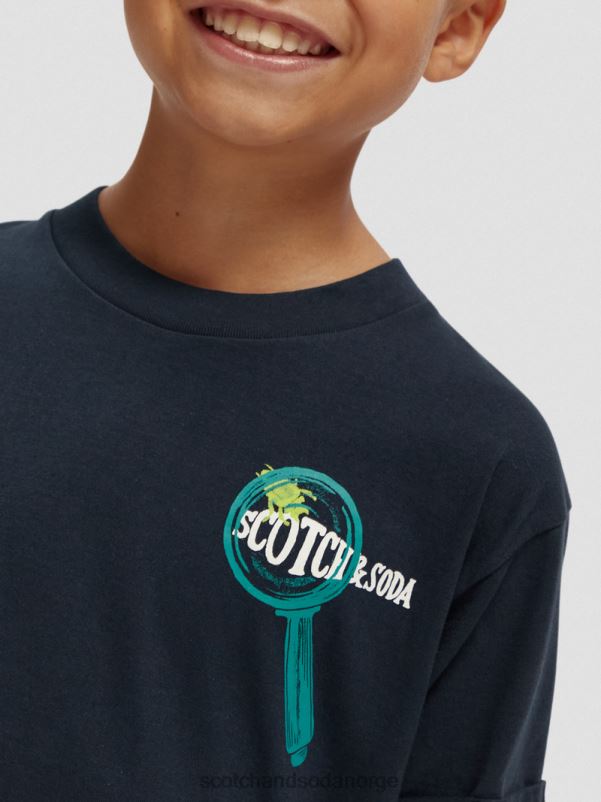 barn skate fit artwork t-skjorte natt N40XD788 klær Scotch & Soda