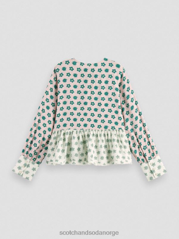 barn langermet topp med blandet trykk lappeteppeblomst N40XD743 klær Scotch & Soda