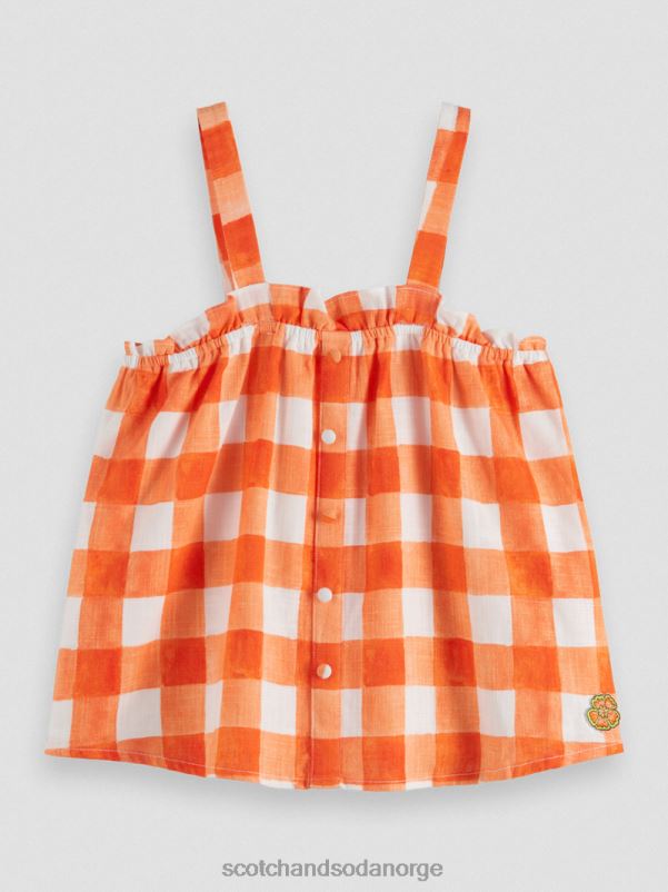 barn rutete lin-blandet topp papaya bistro sjekk N40XD746 klær Scotch & Soda