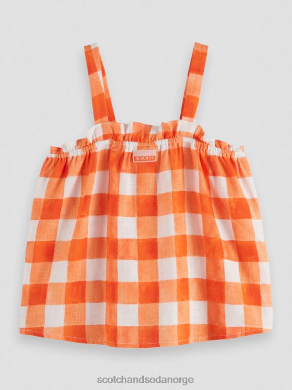 barn rutete lin-blandet topp papaya bistro sjekk N40XD746 klær Scotch & Soda