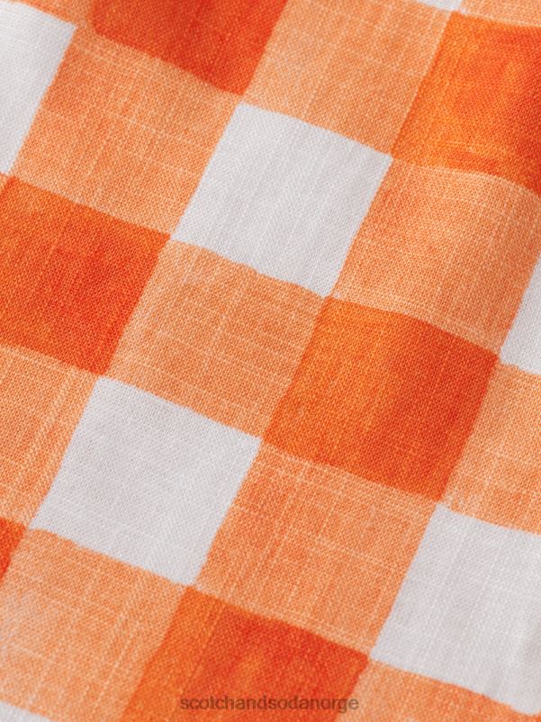 barn rutete lin-blandet topp papaya bistro sjekk N40XD746 klær Scotch & Soda