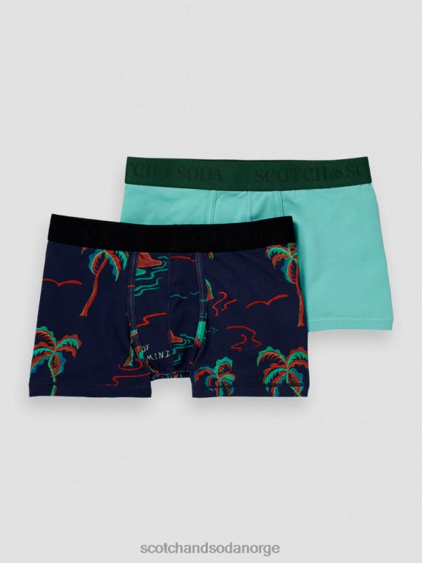 barn 2-pack boxershorts i økologisk bomull surfe palmer N40XD803 klær Scotch & Soda