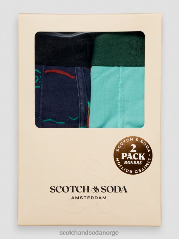 barn 2-pack boxershorts i økologisk bomull surfe palmer N40XD803 klær Scotch & Soda