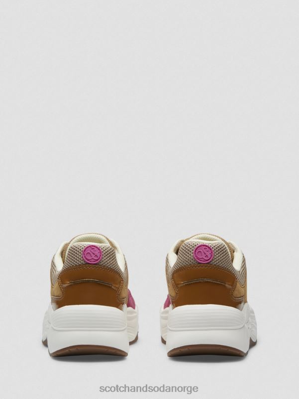 kvinner celest sneakers i semsket skinn brun/lilla multi N40XD260 fottøy Scotch & Soda