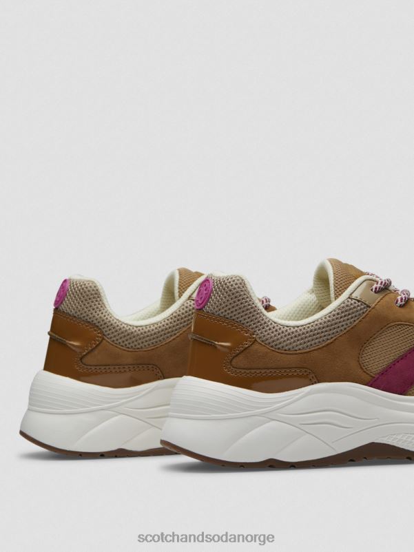 kvinner celest sneakers i semsket skinn brun/lilla multi N40XD260 fottøy Scotch & Soda