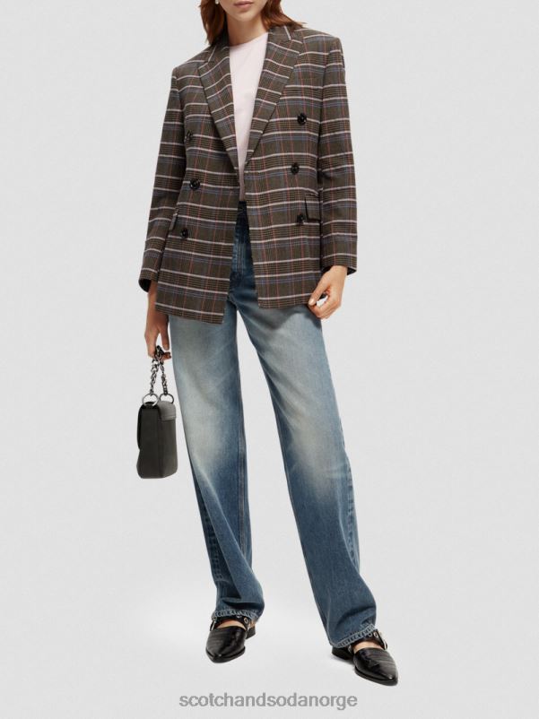 kvinner Heritage dobbeltspent rutete blazer arv pop N40XD180 klær Scotch & Soda