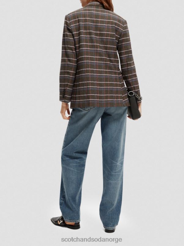 kvinner Heritage dobbeltspent rutete blazer arv pop N40XD180 klær Scotch & Soda