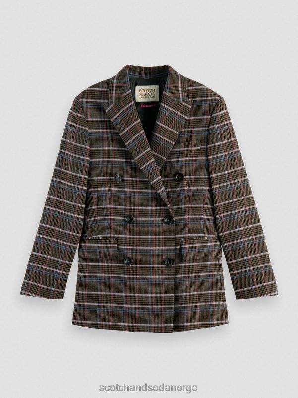 kvinner Heritage dobbeltspent rutete blazer arv pop N40XD180 klær Scotch & Soda