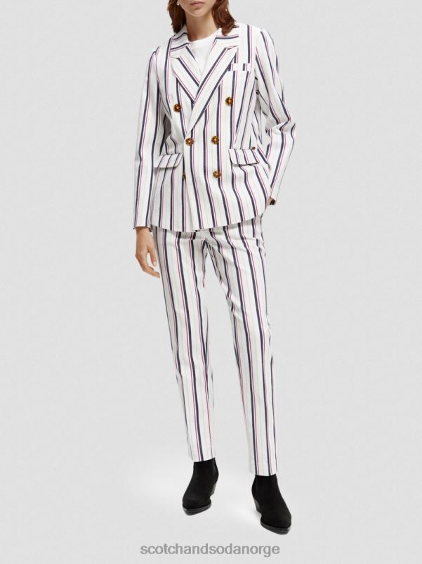 kvinner dobbeltspent stripet blazer klubbstripe N40XD173 klær Scotch & Soda
