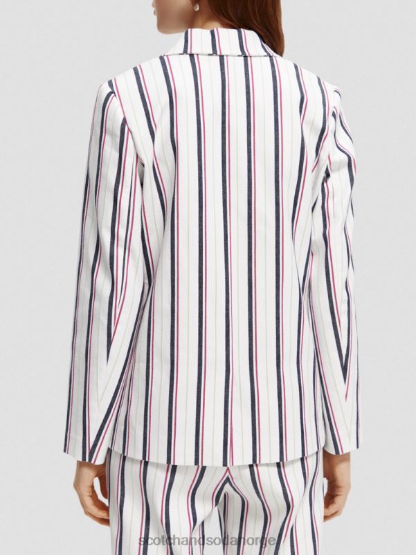 kvinner dobbeltspent stripet blazer klubbstripe N40XD173 klær Scotch & Soda