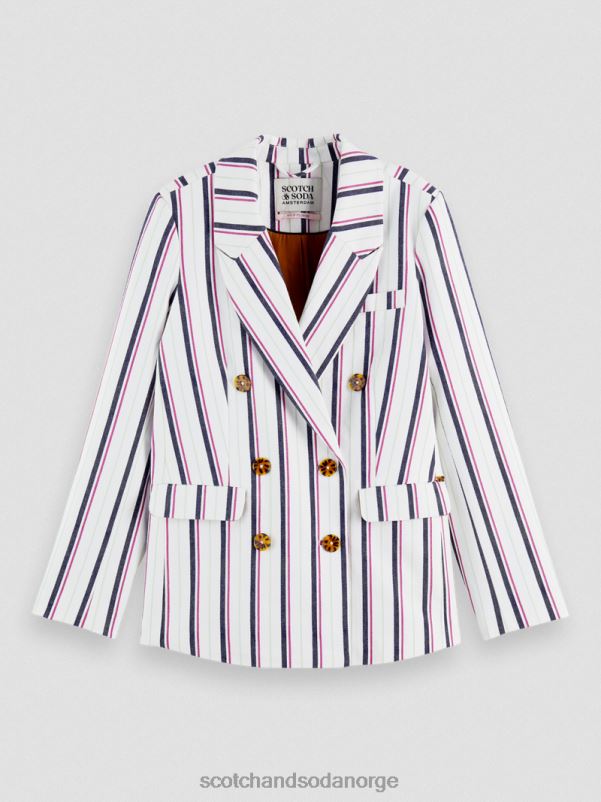 kvinner dobbeltspent stripet blazer klubbstripe N40XD173 klær Scotch & Soda