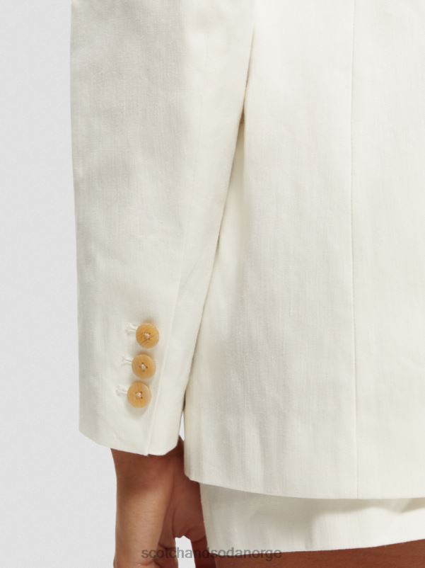kvinner enkeltspent blazer off white N40XD181 klær Scotch & Soda