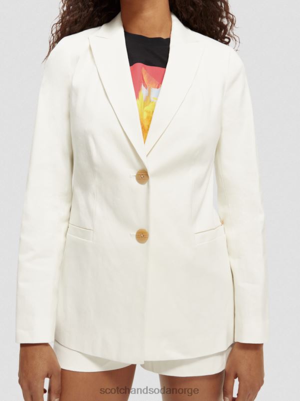 kvinner enkeltspent blazer off white N40XD181 klær Scotch & Soda