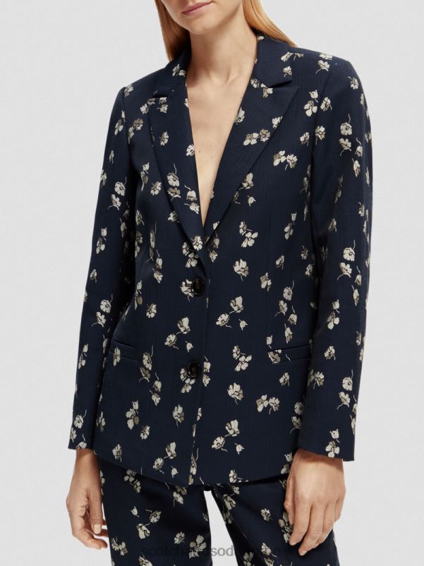 kvinner jacquard blazer med avslappet passform tulipaner N40XD174 klær Scotch & Soda