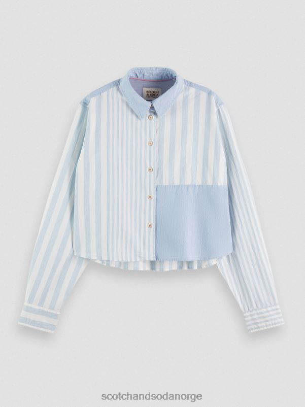 kvinner cropped boxy fit skjorte havblått N40XD44 klær Scotch & Soda