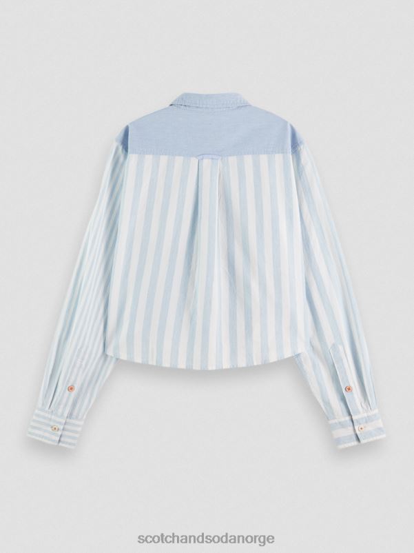 kvinner cropped boxy fit skjorte havblått N40XD44 klær Scotch & Soda