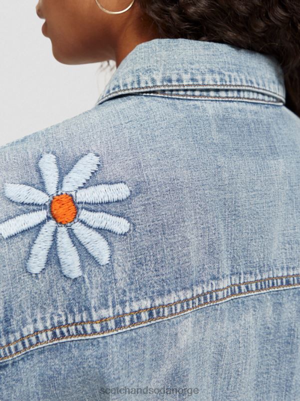 kvinner denim artwork westernskjorte vasket indigo N40XD57 klær Scotch & Soda