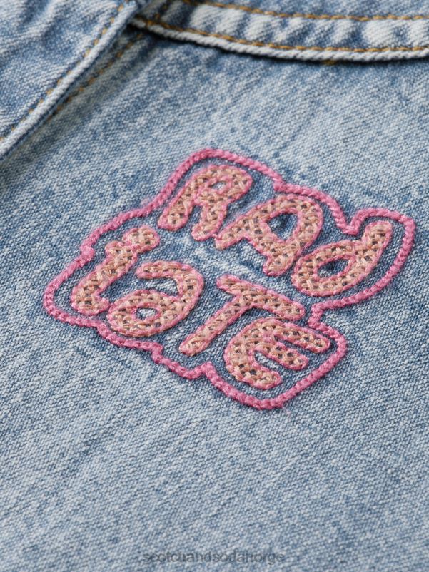kvinner denim artwork westernskjorte vasket indigo N40XD57 klær Scotch & Soda