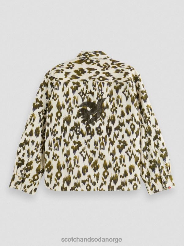 kvinner militær skjorte børstet ikat armygrønn N40XD47 klær Scotch & Soda