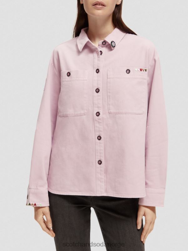 kvinner militær skjorte lavendel N40XD49 klær Scotch & Soda