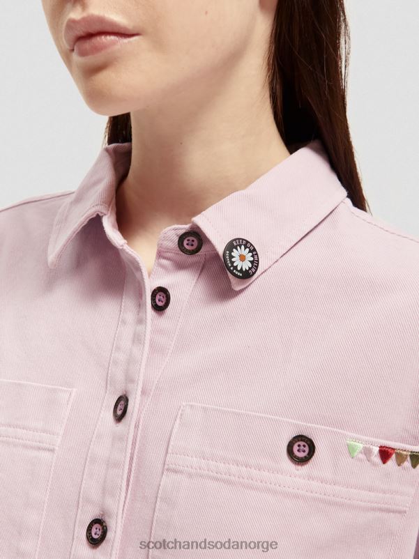 kvinner militær skjorte lavendel N40XD49 klær Scotch & Soda