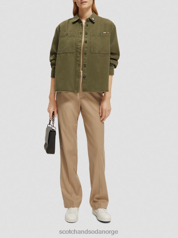 kvinner militær skjorte militærgrønn N40XD48 klær Scotch & Soda