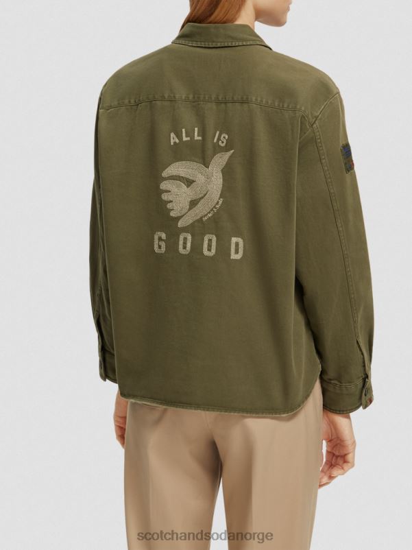 kvinner militær skjorte militærgrønn N40XD48 klær Scotch & Soda