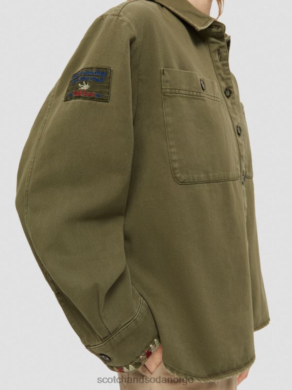 kvinner militær skjorte militærgrønn N40XD48 klær Scotch & Soda
