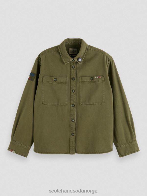 kvinner militær skjorte militærgrønn N40XD48 klær Scotch & Soda
