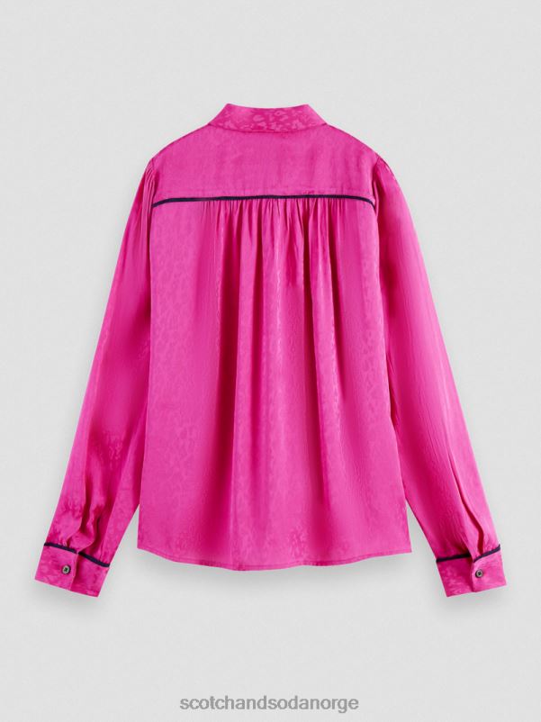 kvinner skjorte med smal passform fuchsia N40XD54 klær Scotch & Soda
