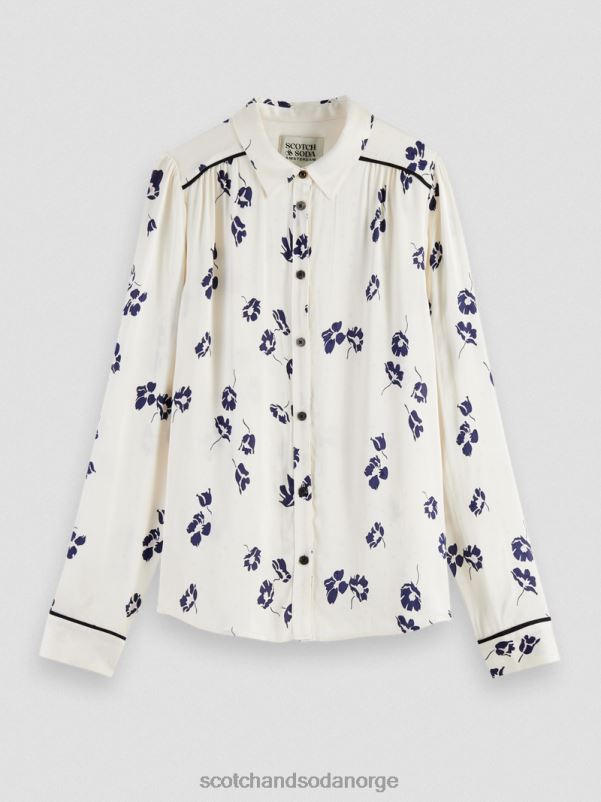 kvinner skjorte med smal passform tulipaner N40XD55 klær Scotch & Soda