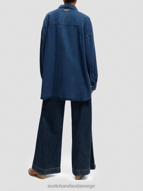 kvinner vasket indigo overskjorte vasket indigo N40XD45 klær Scotch & Soda