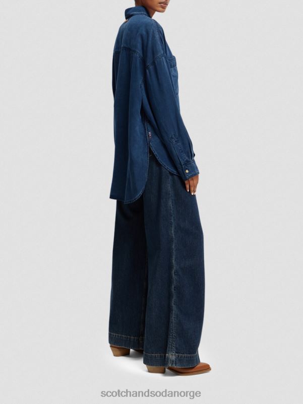 kvinner vasket indigo overskjorte vasket indigo N40XD45 klær Scotch & Soda