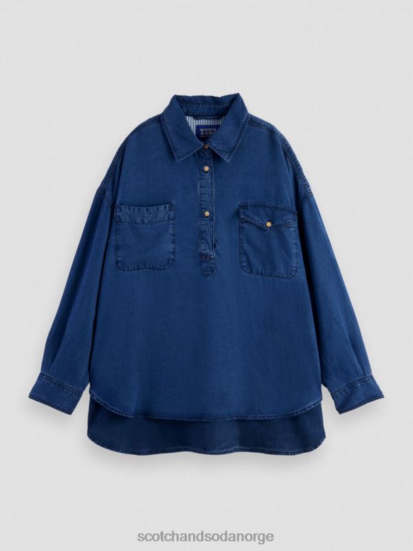 kvinner vasket indigo overskjorte vasket indigo N40XD45 klær Scotch & Soda