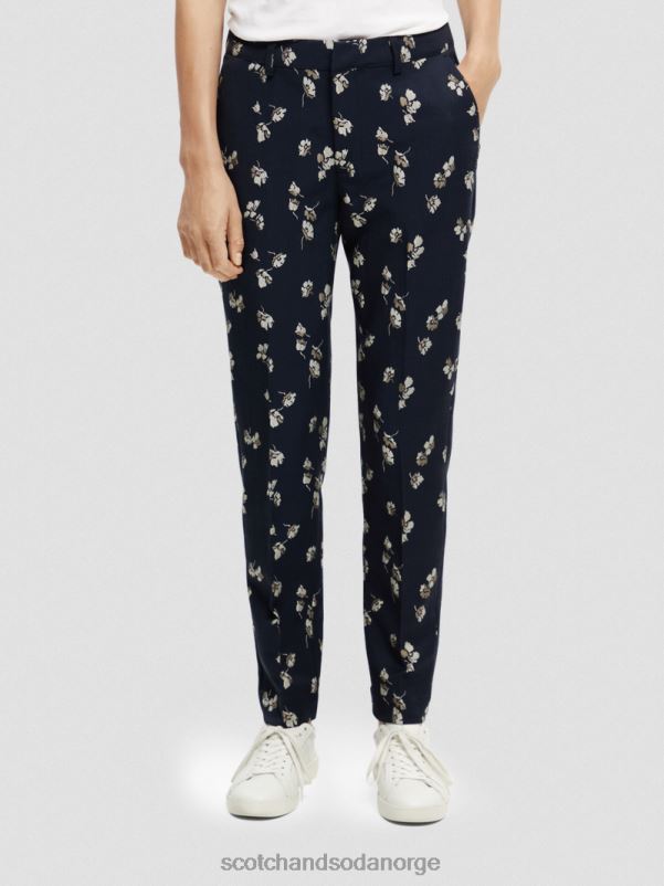 kvinner den lave mellomhøyde jacquardbuksen med slim passform tulipaner N40XD153 klær Scotch & Soda
