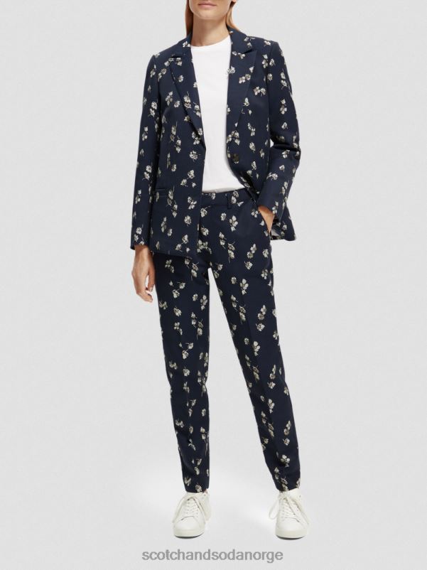 kvinner den lave mellomhøyde jacquardbuksen med slim passform tulipaner N40XD153 klær Scotch & Soda