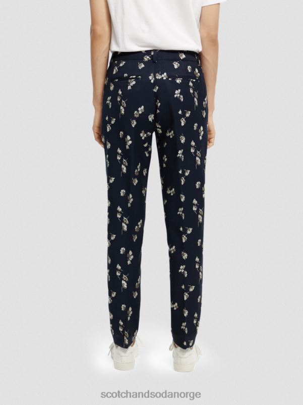 kvinner den lave mellomhøyde jacquardbuksen med slim passform tulipaner N40XD153 klær Scotch & Soda
