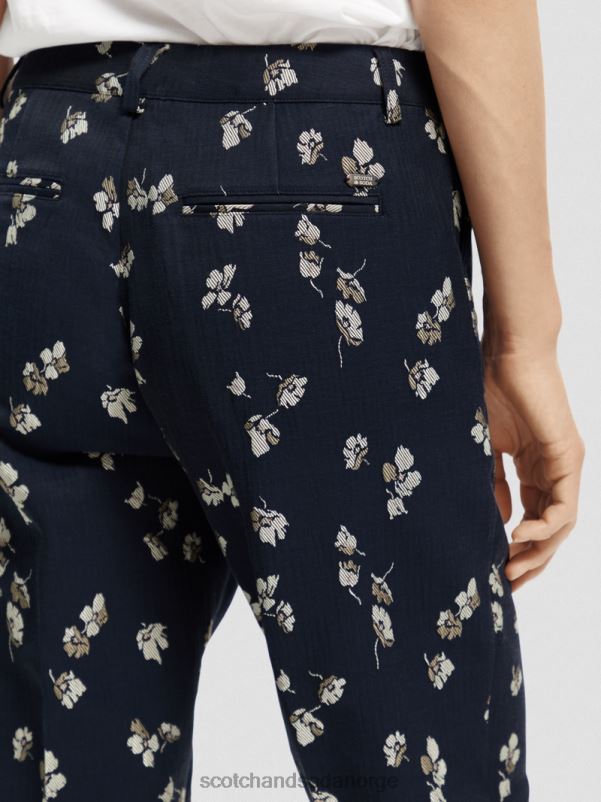 kvinner den lave mellomhøyde jacquardbuksen med slim passform tulipaner N40XD153 klær Scotch & Soda