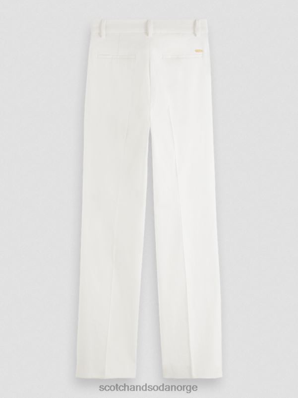kvinner edie høye bukser i linblanding med brede ben off white N40XD161 klær Scotch & Soda