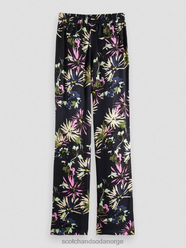 kvinner gia mid-rise wide-leg printet aster svart N40XD168 klær Scotch & Soda